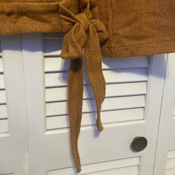 Madewell Texture & Thread Faux Burt Orange Wrap Long Sleeve V-Neck Size Small - Picture 4 of 12